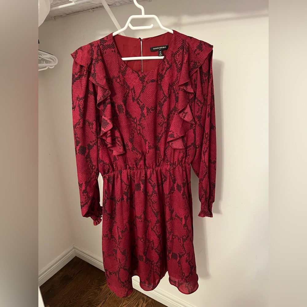 Women's Red Snake Print Dress